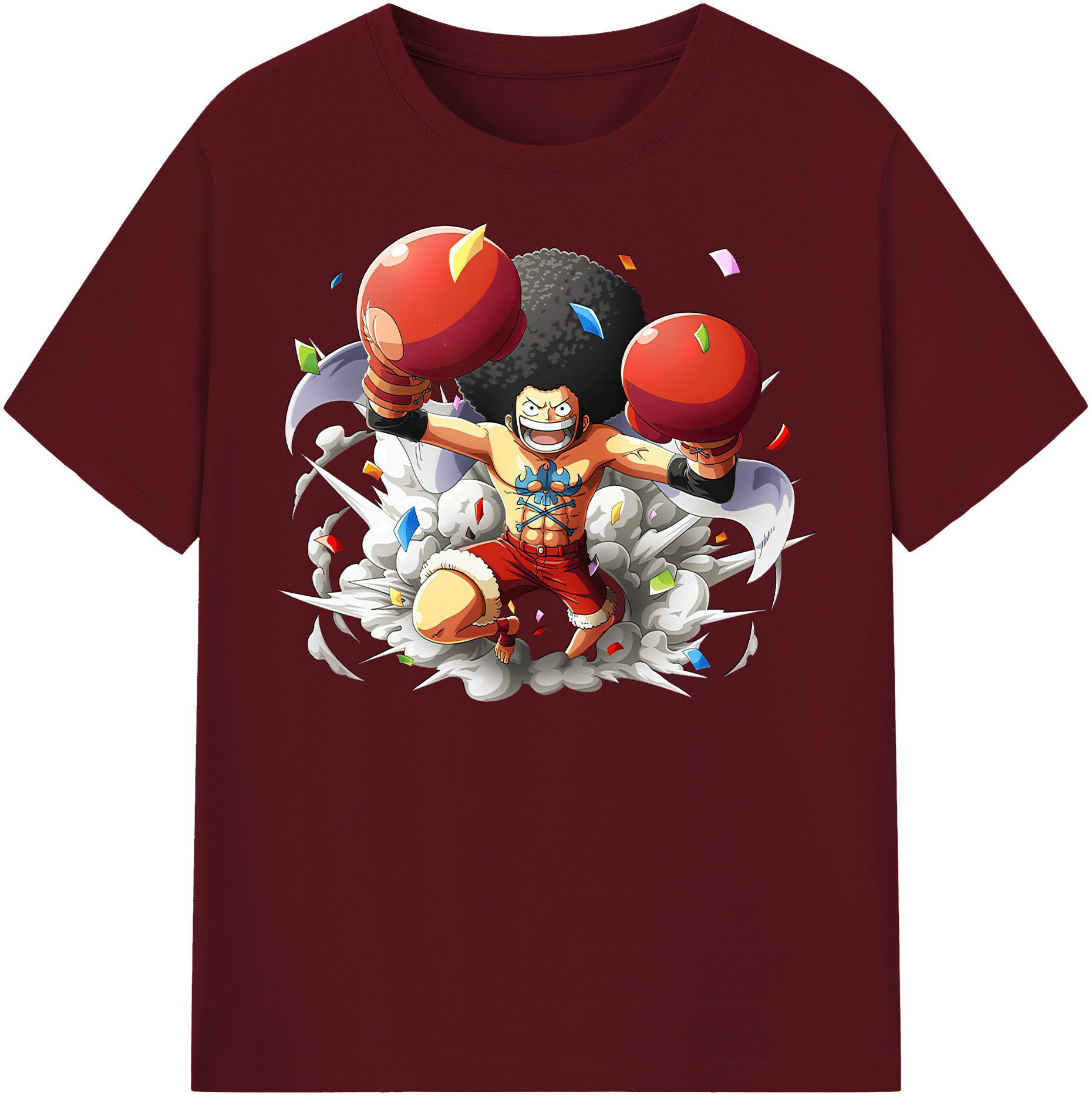 ワンピース モンキー・D・ルフィ ONE PIECE Monkey D. Luffy 綿100％半袖Tシャツ（フロントプリント）